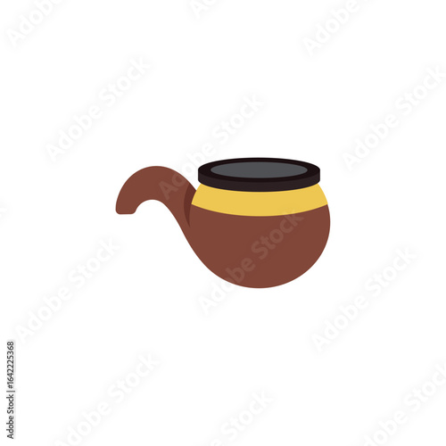 Brown tobacco smoking pipe. Vector