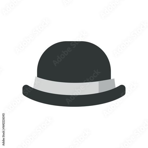 Grey bowler hat. Vector