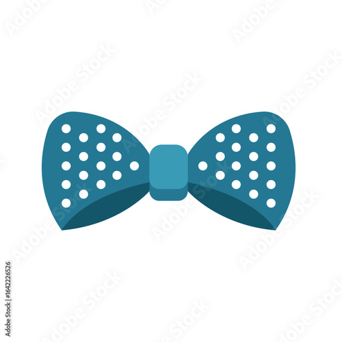 Blue polka dot bow tie. Vector