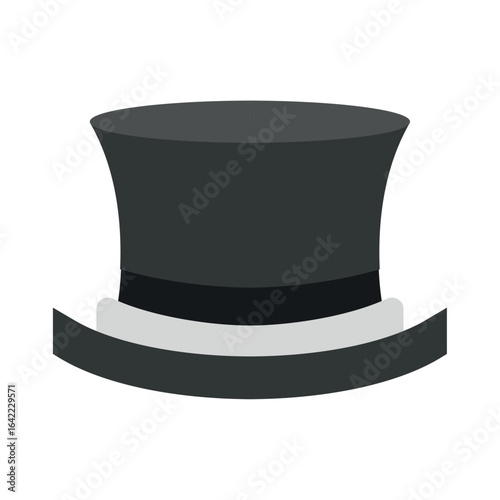 Grey formal top hat. Vector