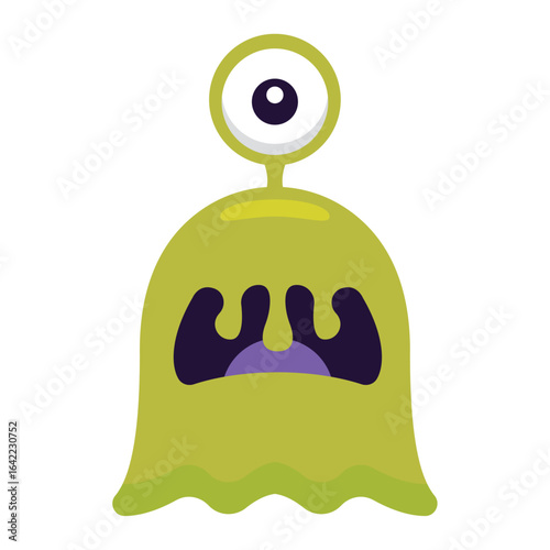 Yellow one eyed monster. Vector