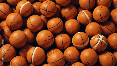 A Pile of Basketballs: A Sporting Goods Background