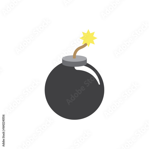 Cartoon round bomb. Vector
