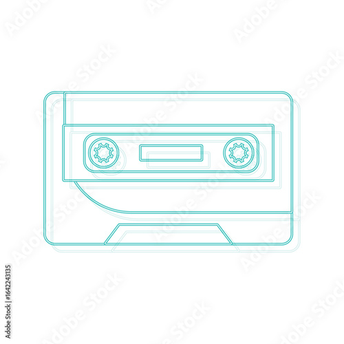 Retro cassette tape icon. Vector