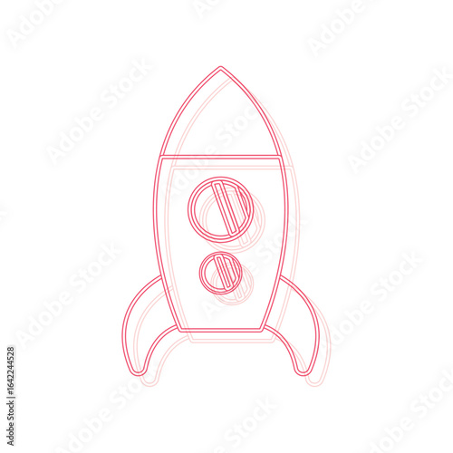 Rocket outline drawing. Vector
