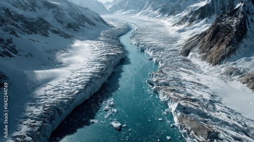 Wallpaper Mural Stunning river winding through snowy landscape surrounded by majestic mountains creating breathtaking winter views Torontodigital.ca