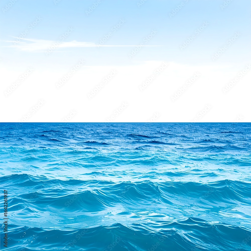 Fototapeta premium Ocean waves meeting a clear sky