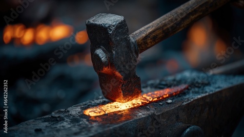 Blacksmith forging hot metal