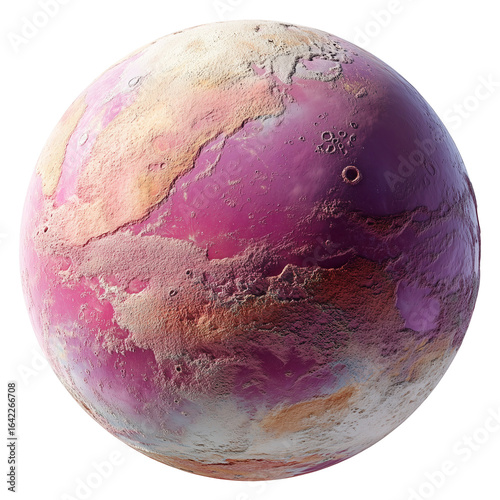 Colorful planet surface texture astronomy globe space exploration concept art isolated on transparent background 