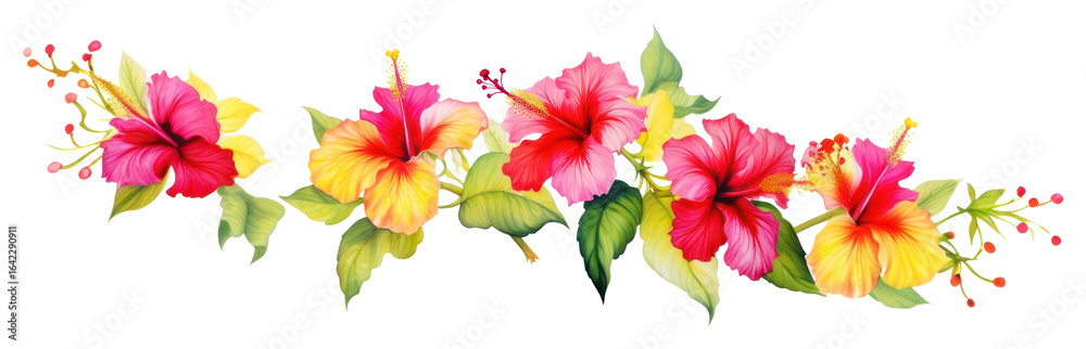 Obraz premium PNG Hibiscus decorates flower plant