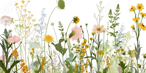 spring flowers and grass