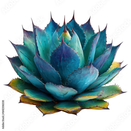 Beautiful agave plant botanical nature leaves flora garden succulent design isolated on transparent background 