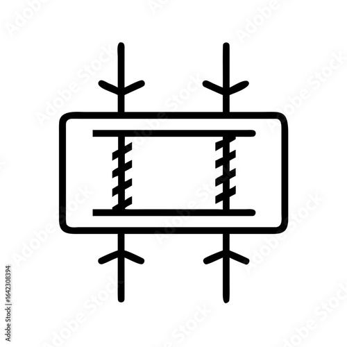 A minimalist line-art representation of a technical diagram, conveying scientific precision and clarity. This sleek design invites viewers to ponder the elegance of the scientific process.