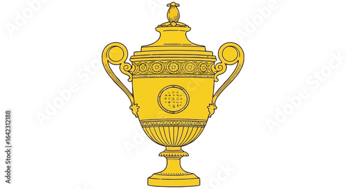 Wimbledon Trophy Isolated Illustration on White