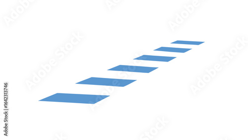 Blue stairway illustration leading upwards on a white background symbolizing progress and success
