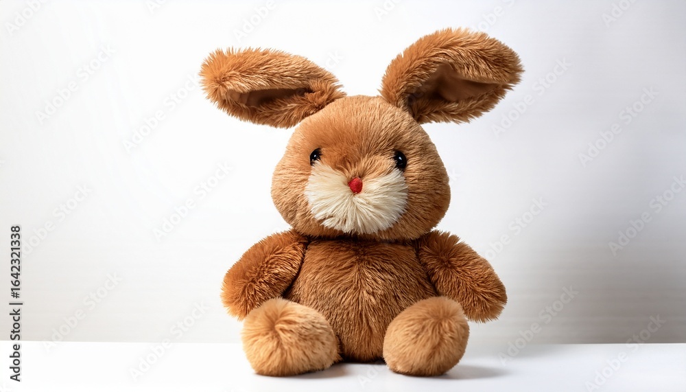 Fototapeta premium cute brown plush rabbit toy transparent background