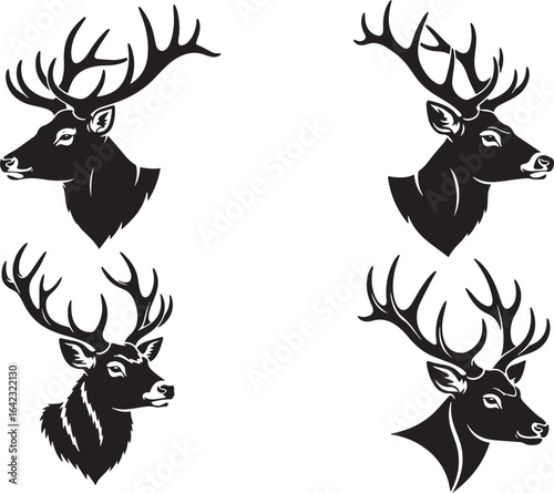 Hand drawn deer collection silhouette - Deer silhouette hunting silhouettes pack