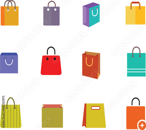 Minimalist shopping bag vector, perfect for retail, e-commerce, packaging, and branding projects. Ideal for web, print, and promotional designs