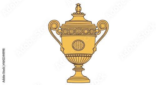 Wimbledon trophy illustration elegant vintage award