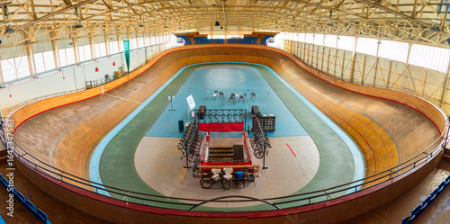 Empty velodrome in Calshot, Hampshire