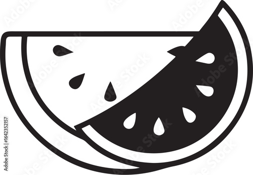 Minimalist Watermelon Slice Vector Fresh Fruit Design for Summer Projects and Healthy Eating Graphics (Wa.eps reference)