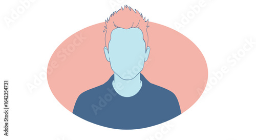 Illustration of a mans head and shoulders isolated on white background