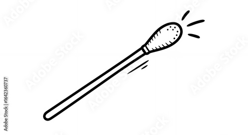 black and white cotton swab drawing clip art preview