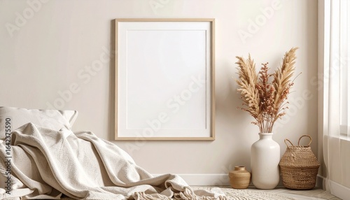 布張り縁のフォトフレームモックアップ