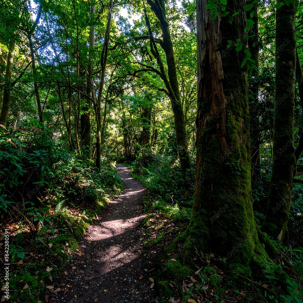 Fototapeta premium Sun-drenched forest path