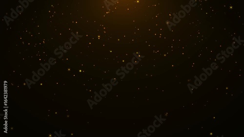 Futuristic Golden Beautiful Wave Particles light abstract background shining glittering particle floor stars dust flare. Luxurious golden sparkling bokeh. Award ceremony, stage. 3D Illustration