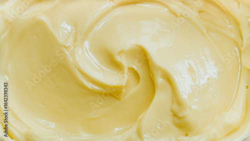 Creamy Texture of Fresh Homemade Mayonnaise in a Mixing Bowl
