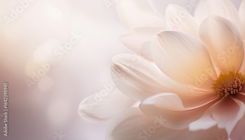 abstract blossom petals soft focus delicate floral detail against a pale background diffused light ample negative space