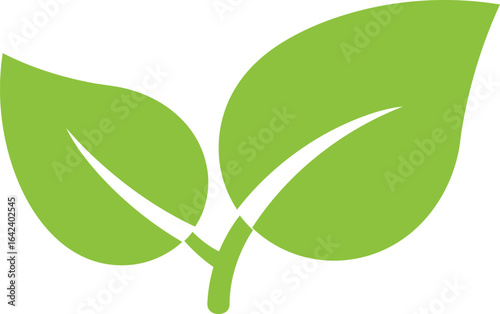 Green leaves icon simple vector illustration for ecology and nature themes design 