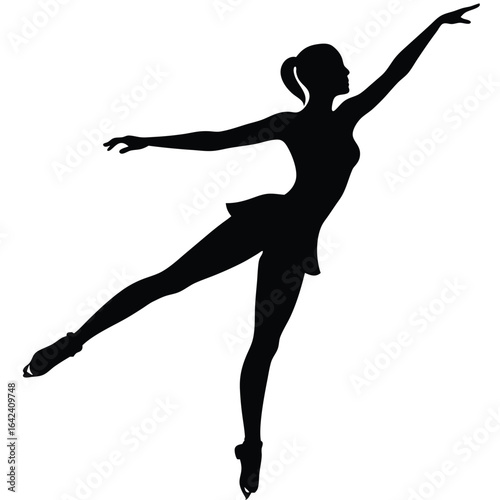 Elegant ballerina performing a graceful pose silhouette