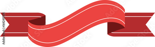 Red Ribbon Banner Vector for Decorative and Design Purposes in Graphic Projects 