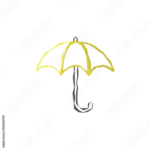 Yellow umbrella outline sketch. Vector