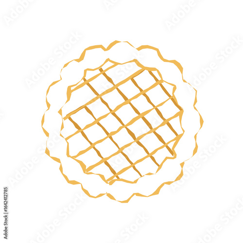 Golden pie outline sketch. Vector
