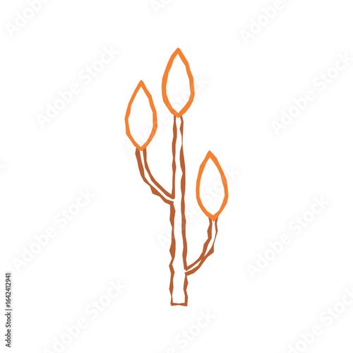 Autumn tree branch outline. Vector