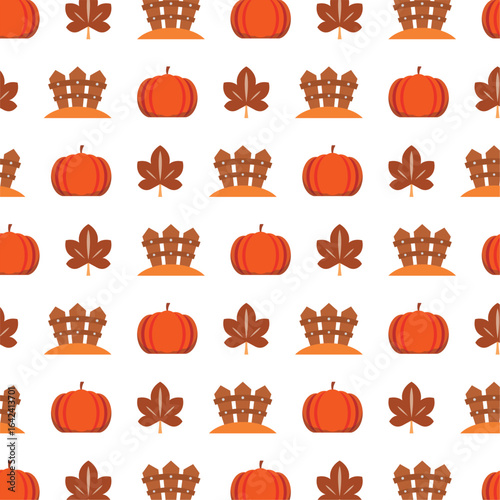 Autumn harvest pattern design. Vector