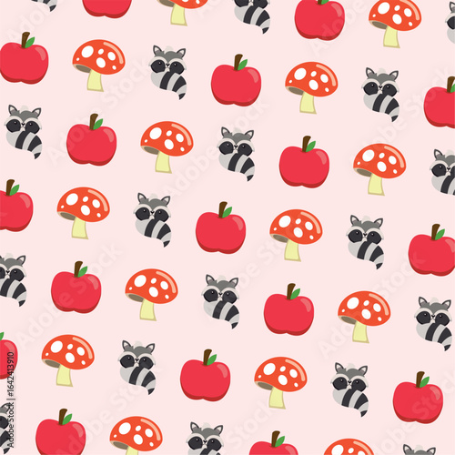 Woodland animals pattern design. Vector