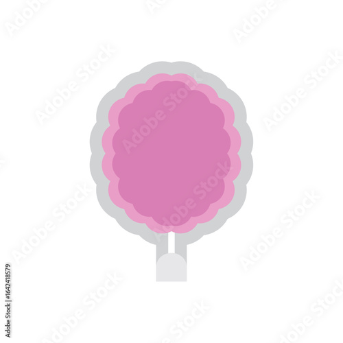 Pink cotton candy sticker. Vector