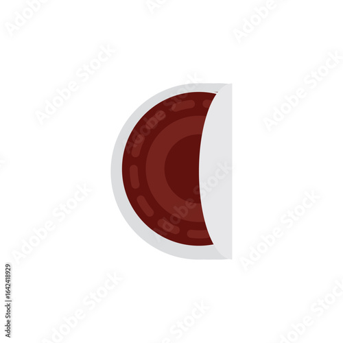Brown chocolate candy sticker. Vector
