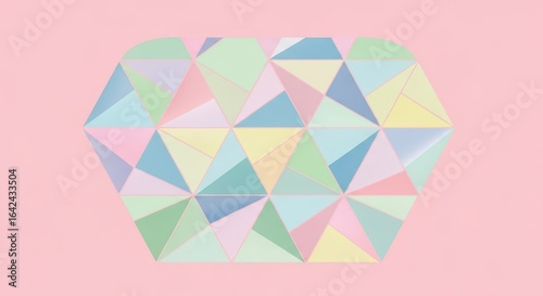 Pastel geometric heart illustration