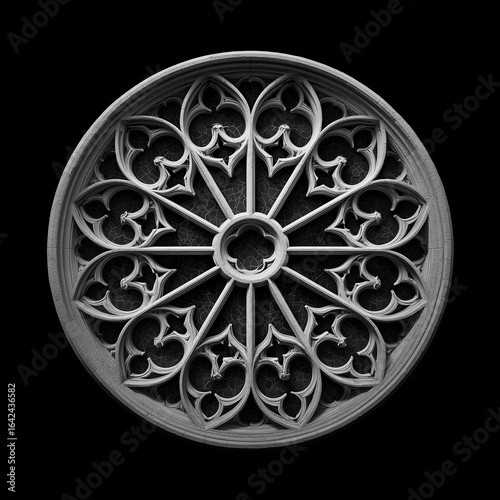 Gothic rose window stone frame.