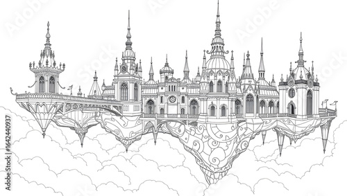 Floating City Line Art
