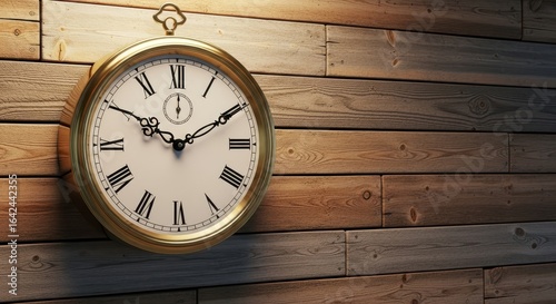 Wallpaper Mural Rustic wall clock with wooden background Torontodigital.ca