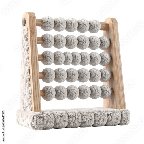 Wooden light gray fluffy massage device
