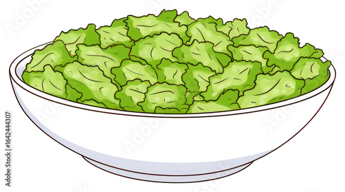 green lettuce salad in white bowl clip art preview