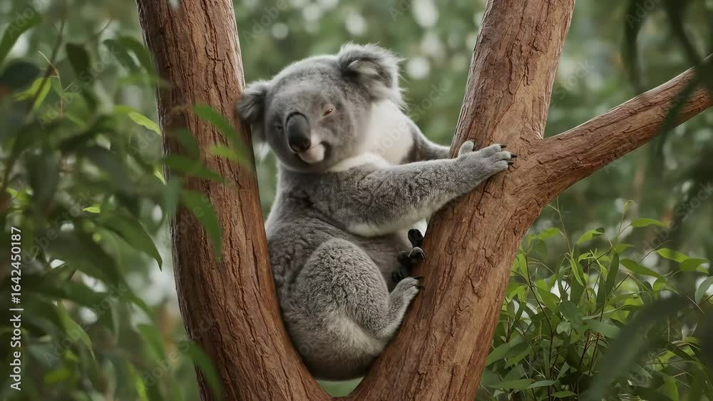Koala relaxing in tree Koala relaxing in tree