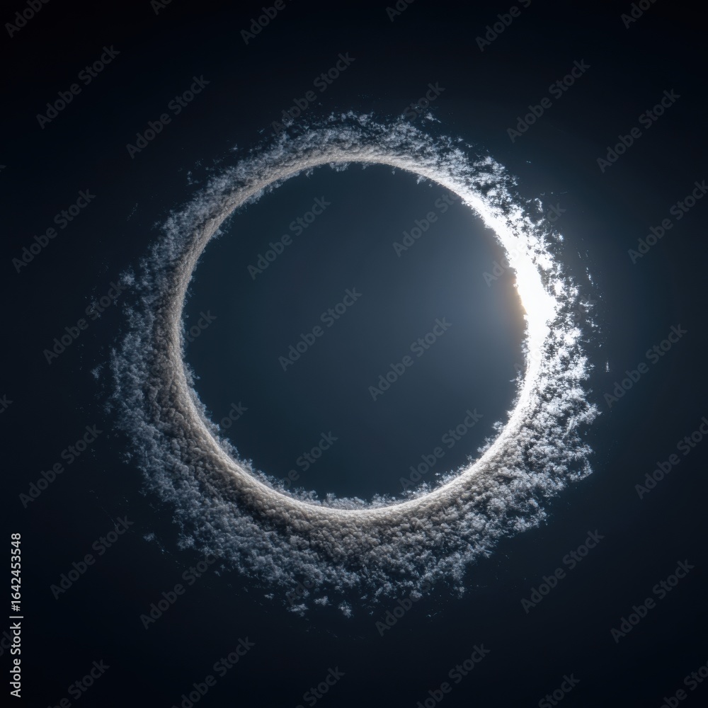 Fototapeta premium A stunning lunar halo created by ice crystals in the atmosphere.